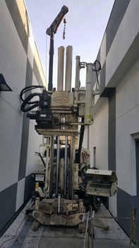 A drill rig in tight quarters 