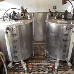 Stainless steel chemical mixing tanks